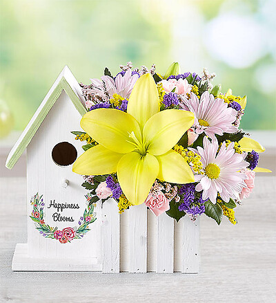 Happiness Blooms&amp;trade; Birdhouse - Yellow