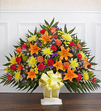 Heartfelt Tribute&amp;trade; Floor Basket- Bright