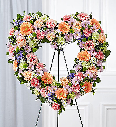 Always Remember&amp;trade; Floral Heart Tribute- Pastel