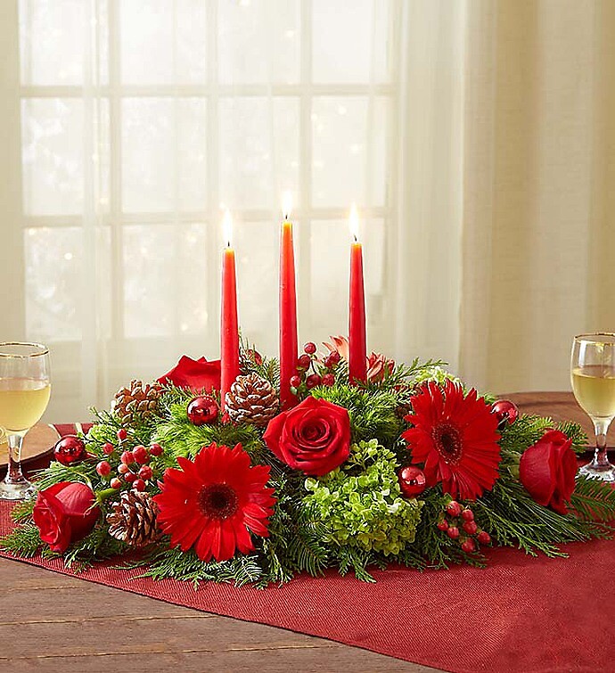 Luxury Christmas™ Centerpiece arranged by a florist in Burr Ridge, IL
