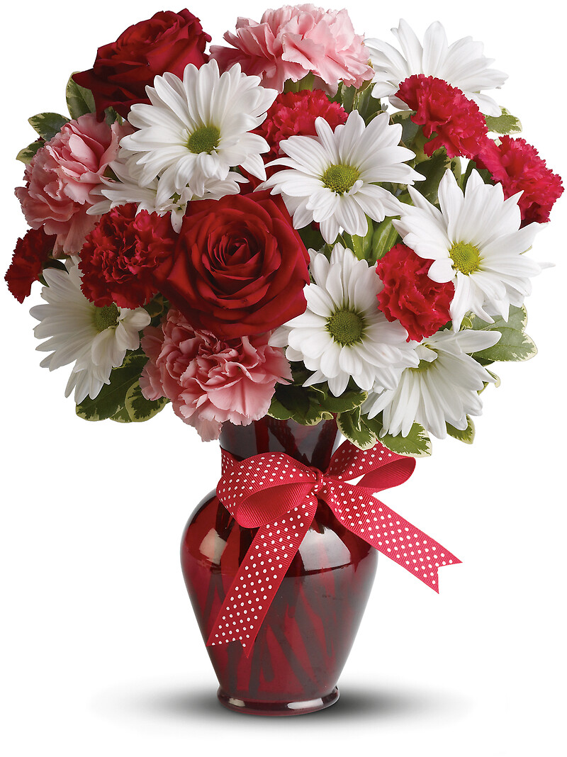 Hugs and Kisses Bouquet with Red Roses arranged by a florist in Burr