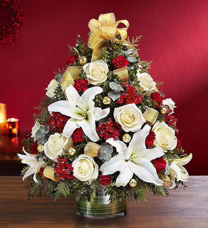 Christmas Spectacular™ Holiday Flower Tree® arranged by a florist in